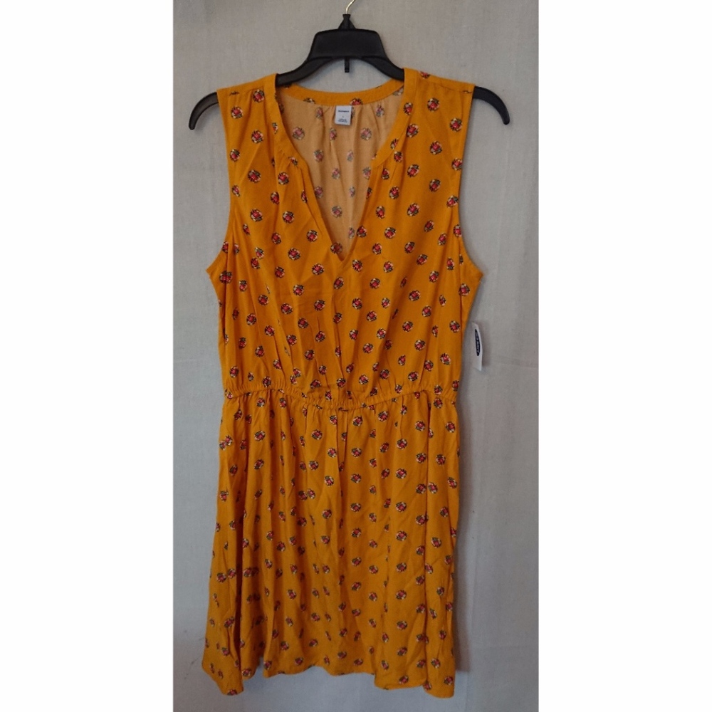 Yellow/Mustard Colored Floral Old Navy Dress